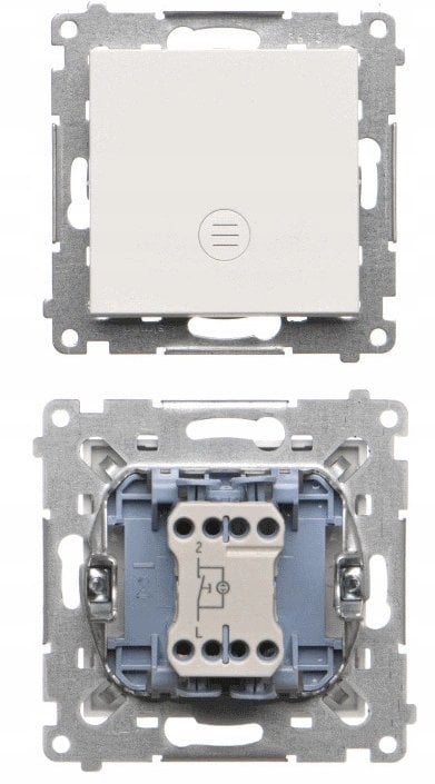 Kontakt-Simon Simon przycisk pojedynczy przełącznik z podświetleniem LED (moduł) 10 AX, 250 V~, szybkozłącza Biały mat TP1L.01/111