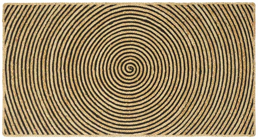vidaXL Dywan Naturalny i czarny 80 x 150 cm Juta