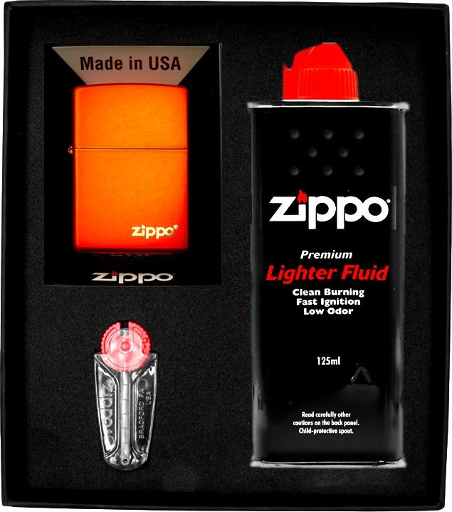Zestaw ZIPPO Zapalniczka RED MATTE LOGO LASERED Prezentowy No1