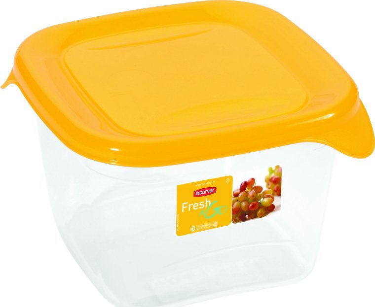 Curver CURVER - Pojemnik na żywność Fresh&Go - kwadrat - żółty - 1,25 L