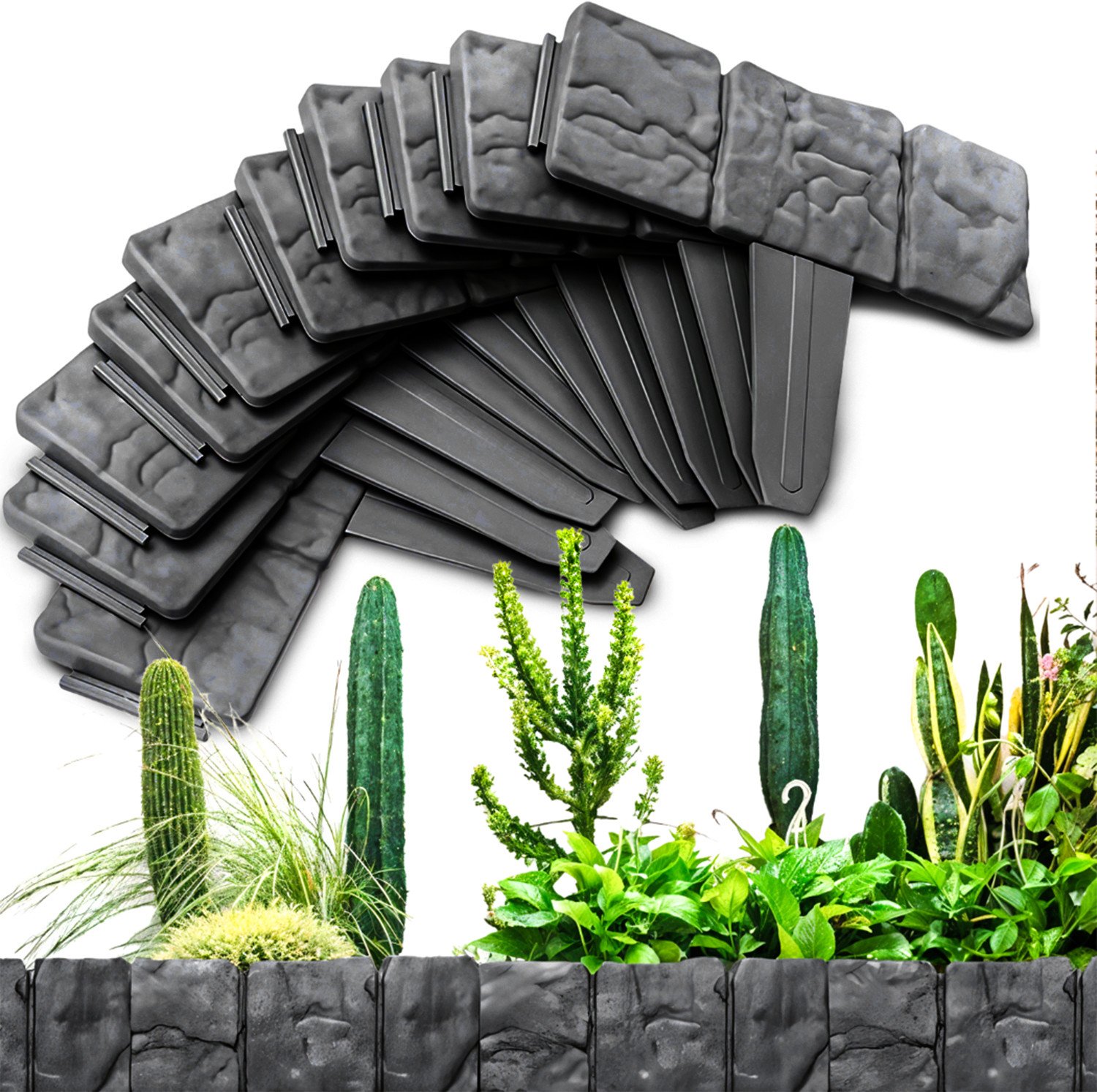 Palisada ogrodowa Heckermann H-250 Ciemnoszara obrzeże trawnikowe 250cm