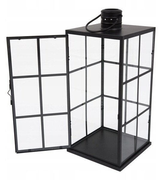 Metalowy lampion na świecę, 14,5 x 14,5 x 39 cm