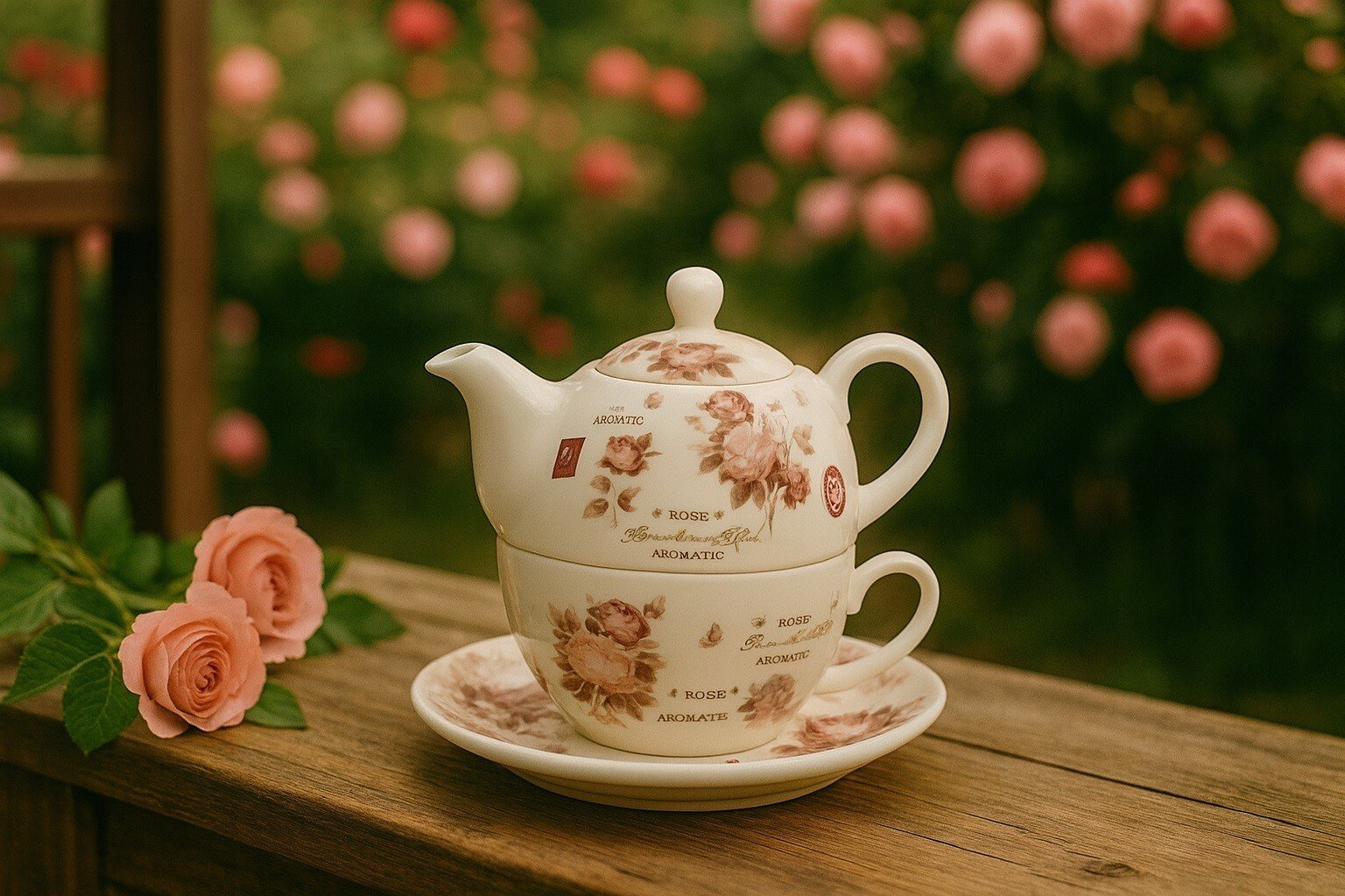 Filiżanka z dzbankiem i zaparzaczem Tea For One Secesja