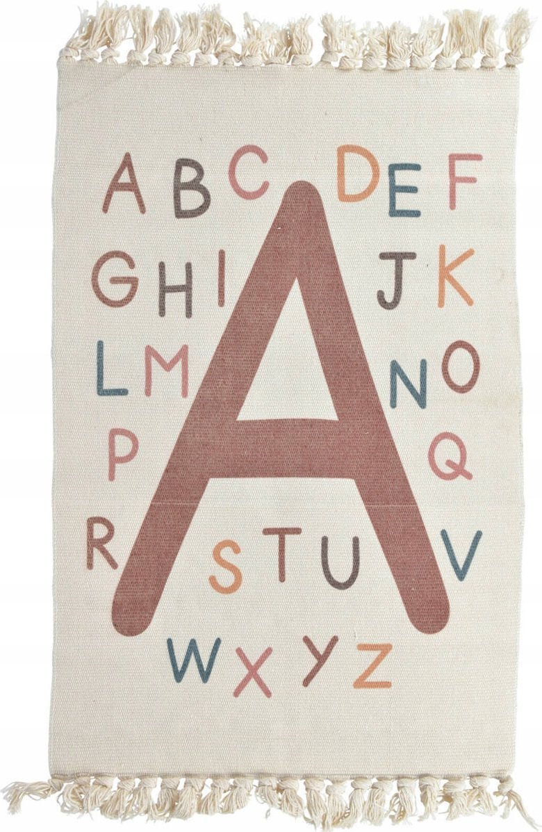 Home Styling Collection Dywan dziecięcy Literki, numerki, z frędzlami, 60 x 90 cm
