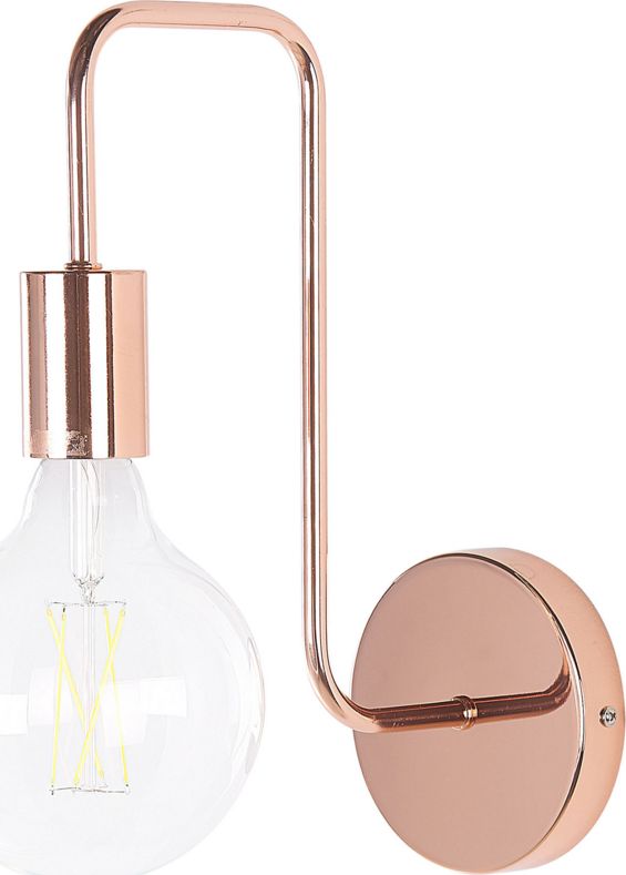 Kinkiet Beliani Lampa ścienna metalowa miedziana SAVENA