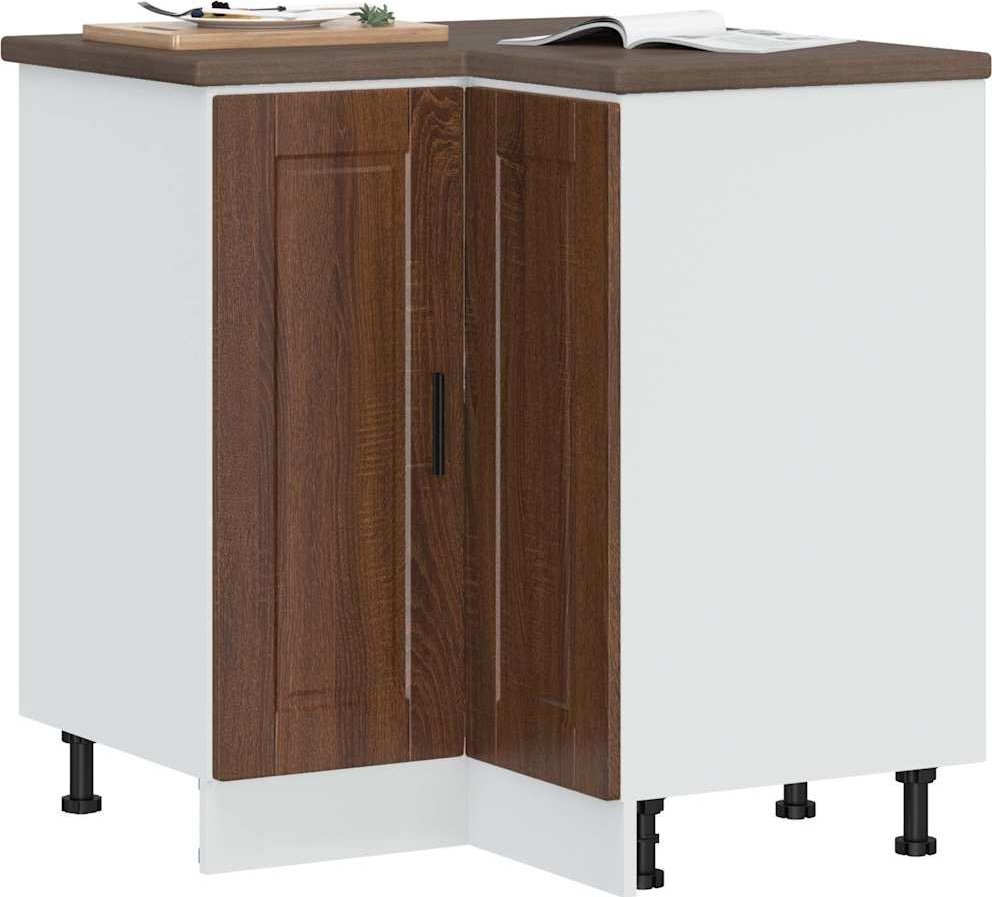 vidaXL vidaXL Narożna szafka kuchenna dolna Porto, brązowy dąb
