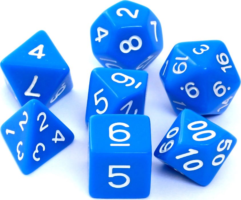 Rebel Komplet kości RPG matowe niebieskie (106188)