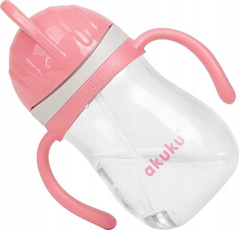 A0676 BIDON ZE SŁOMKĄ Z ODWAŻNIKIEM RÓŻOWY