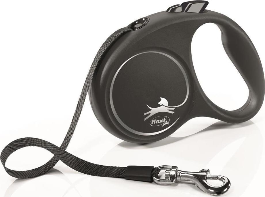 Flexi Smycz automatyczna Black Design S taśma 5 m kol. czarny