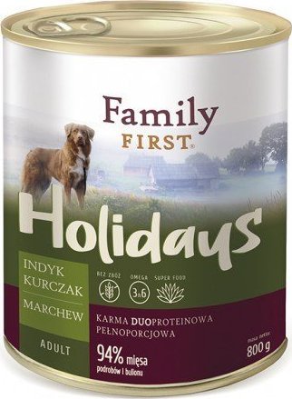 Family First FamilyFirst Indyk+kurczak+marchew adult 800g