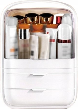 SZKATUŁKA ORGANIZER SZAFKA KUFEREK NA KOSMETYKI SZUFLADY BIAŁA F12