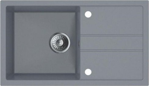 Zlewozmywak PSB Zlewozmywak granitowy 1-kom szary 76 x 44 cm Bravo