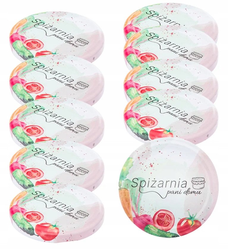 Zakrętki do słoików komplet 10 sztuk fi66 4-zaczepy jasne, pastelowe kolory