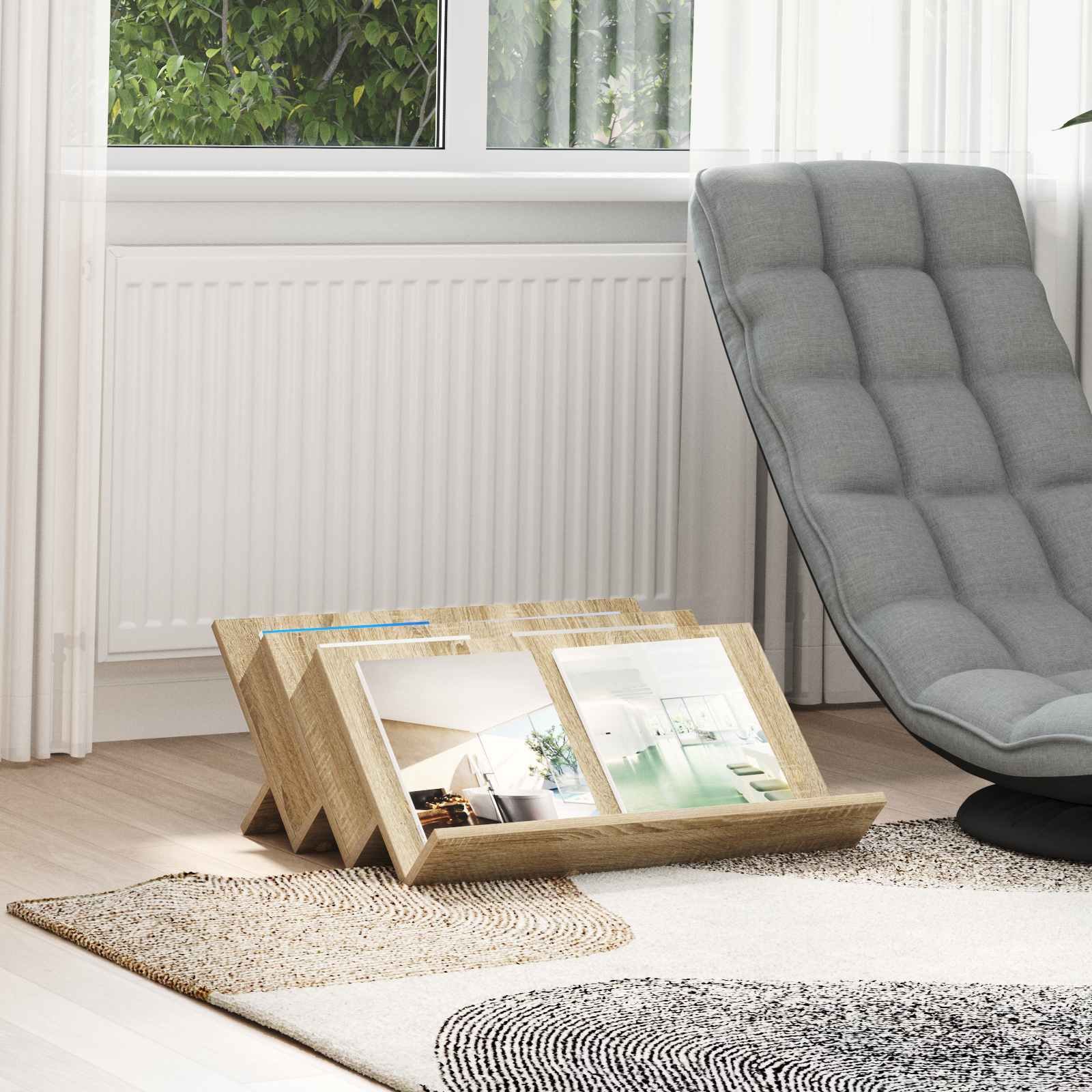 vidaXL Szafka boczna z półką dębową sonoma, 65 x 57,5 x 42 cm