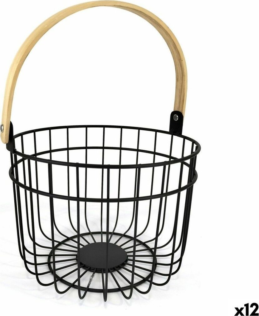 Quttin Koszyk dekoracyjny Quttin Rustic Okrągła 4 mm 28 x 26,5 x 22 cm (12 Sztuk)