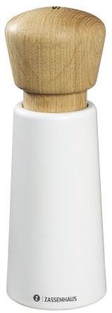 Młynek do przypraw Zassenhaus Młynek do soli Norderney, dąb, śred. 6 x 18 cm, biały/naturalny