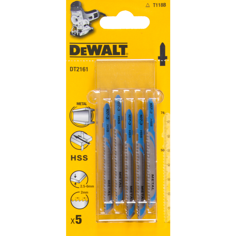 Dewalt Brzeszczoty do wyrzynarek typ T HSS76x50mm 5szt. do metalu DT2161