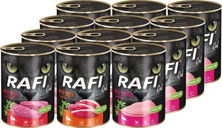 Mokra karma dla kotów dorosłych Rafi Cat mix 12 x 400 g