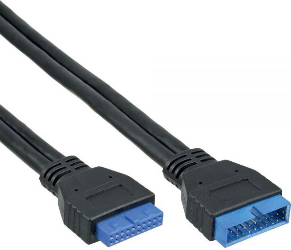 InLine USB 19 pin - USB 19 pin, 0.35m, Czarny (33448I)
