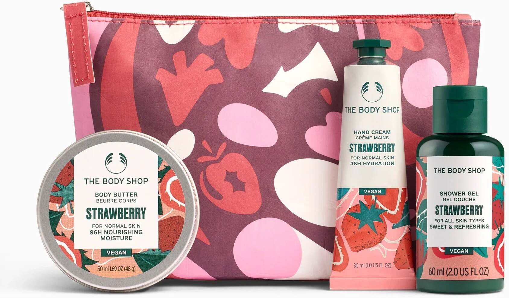 The Body Shop G2 Beauty Bag Strawberry Giftset, 140 ml