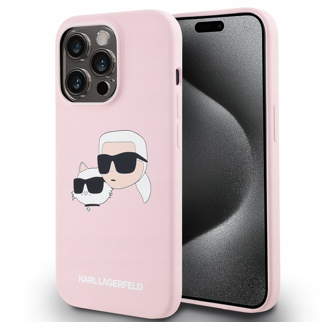 Karl Lagerfeld Liquid Silicone Double Heads Magsafe Case For Iphone 14 Pro Róż