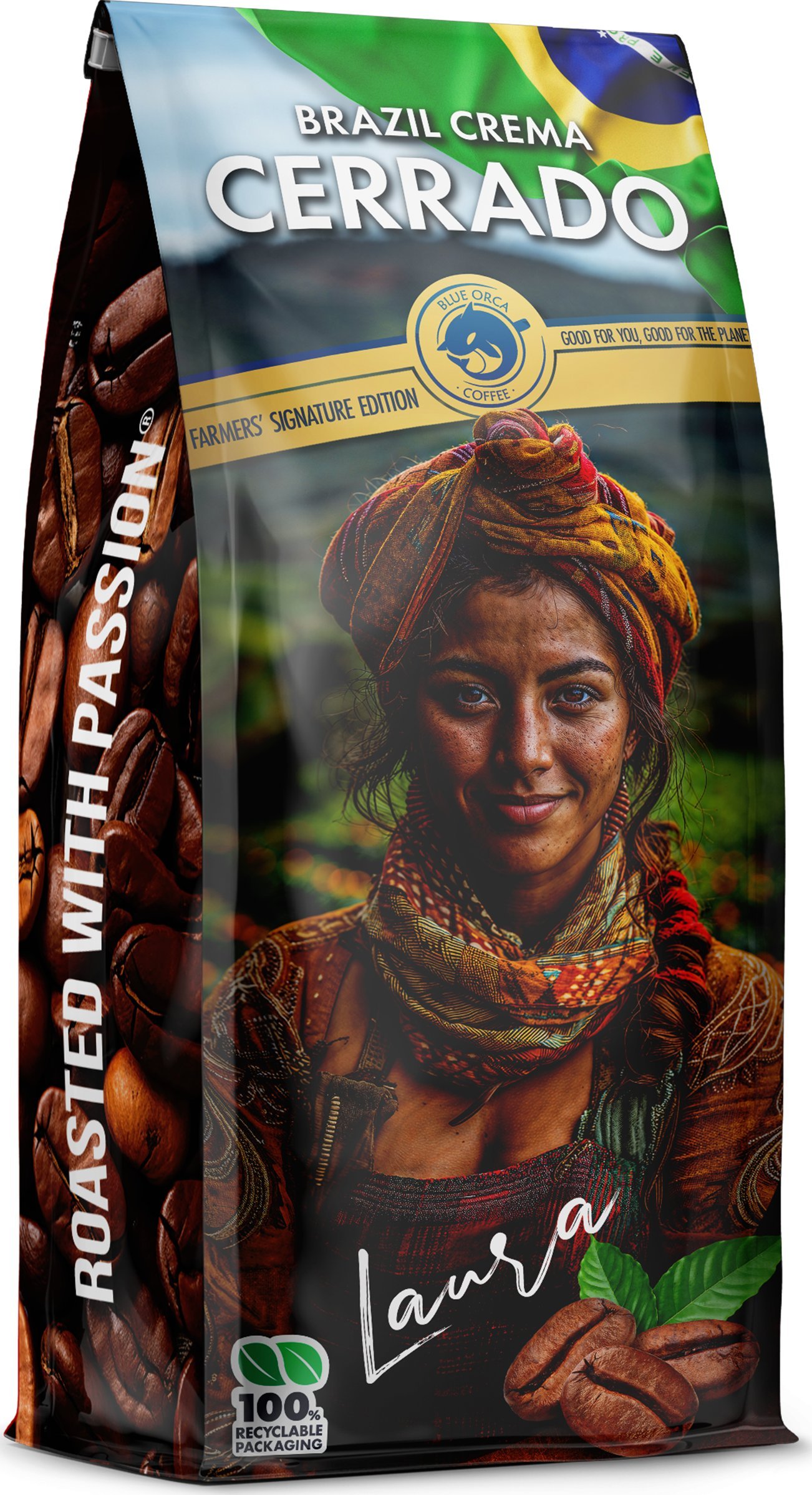 Kawa ziarnista Blue Orca Coffee Kawa ziarnista BRAZYLIA CERRADO CREMA 1kg Farmers Limited Edition BLUE ORCA