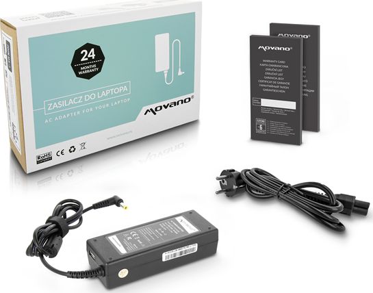 Zasilacz do laptopa Movano 90 W, 2.5 mm, 4.7 A, 19 V (ZZ/LIT19474USB)