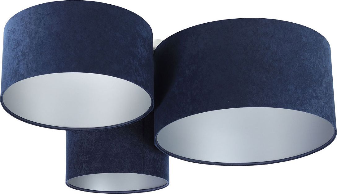 Lampa sufitowa Lumes Granatowo-srebrny welurowy plafon - EXX49-Galis