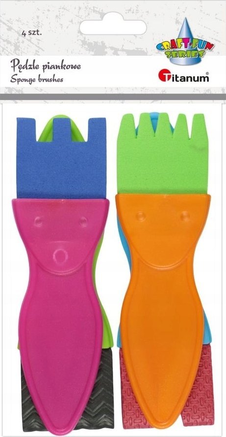 Titanum Pędzle piankowe płaskie 4szt.