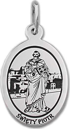 WĘC - Twój Jubiler Medalik srebrny z wizerunkiem sw. Piotra MED-PIOTR-01