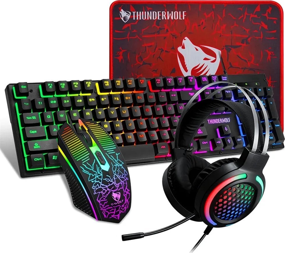 Klawiatura ExtraLink EXTRALINK GAMING SET TF400 4IN1 LED KEYBOARD+MOUSE