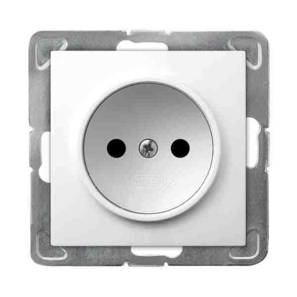 Ospel Gniazdo pojedyncze B/U 16A białe