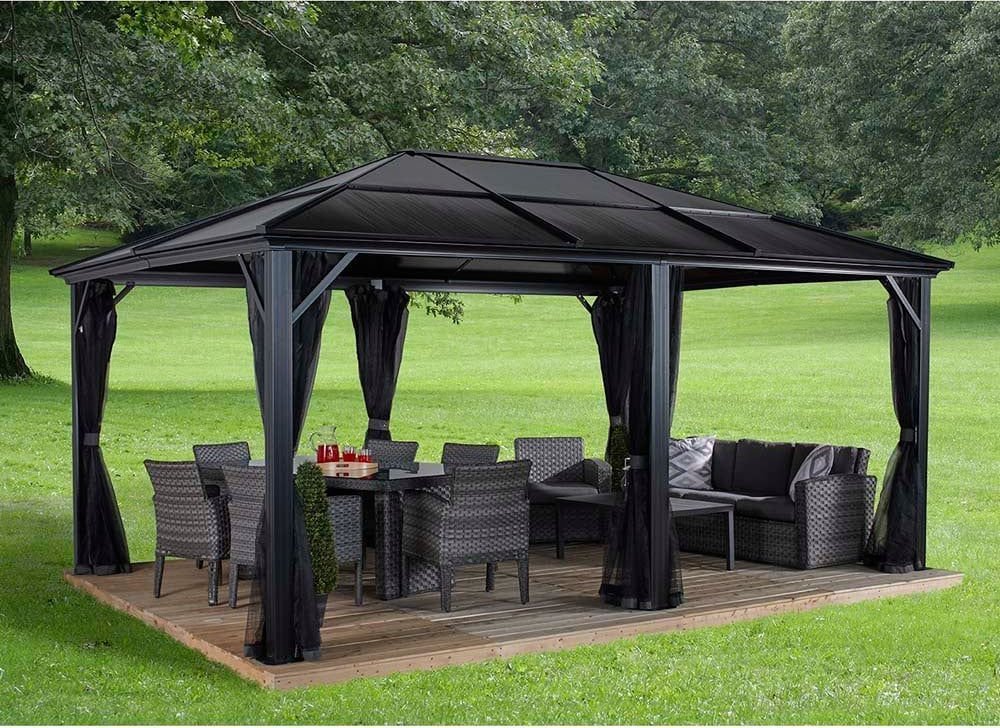 SOJAG Pawilon Aluminiowy Meridien 12x16 z moskitierą szary 365x485x270 cm