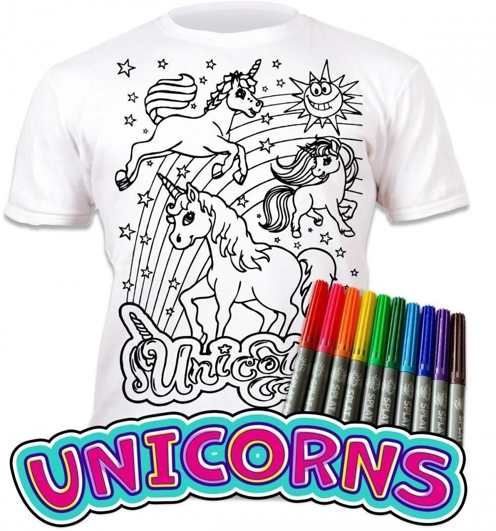 Planet Koszulka wielokrotnego użytku kolorowa Jednorożec 7-8