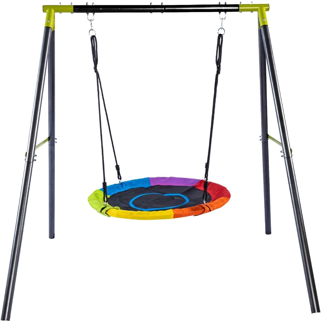 Huśtawka ogrodowa pojedyncza stelaż, bocianie gniazdo