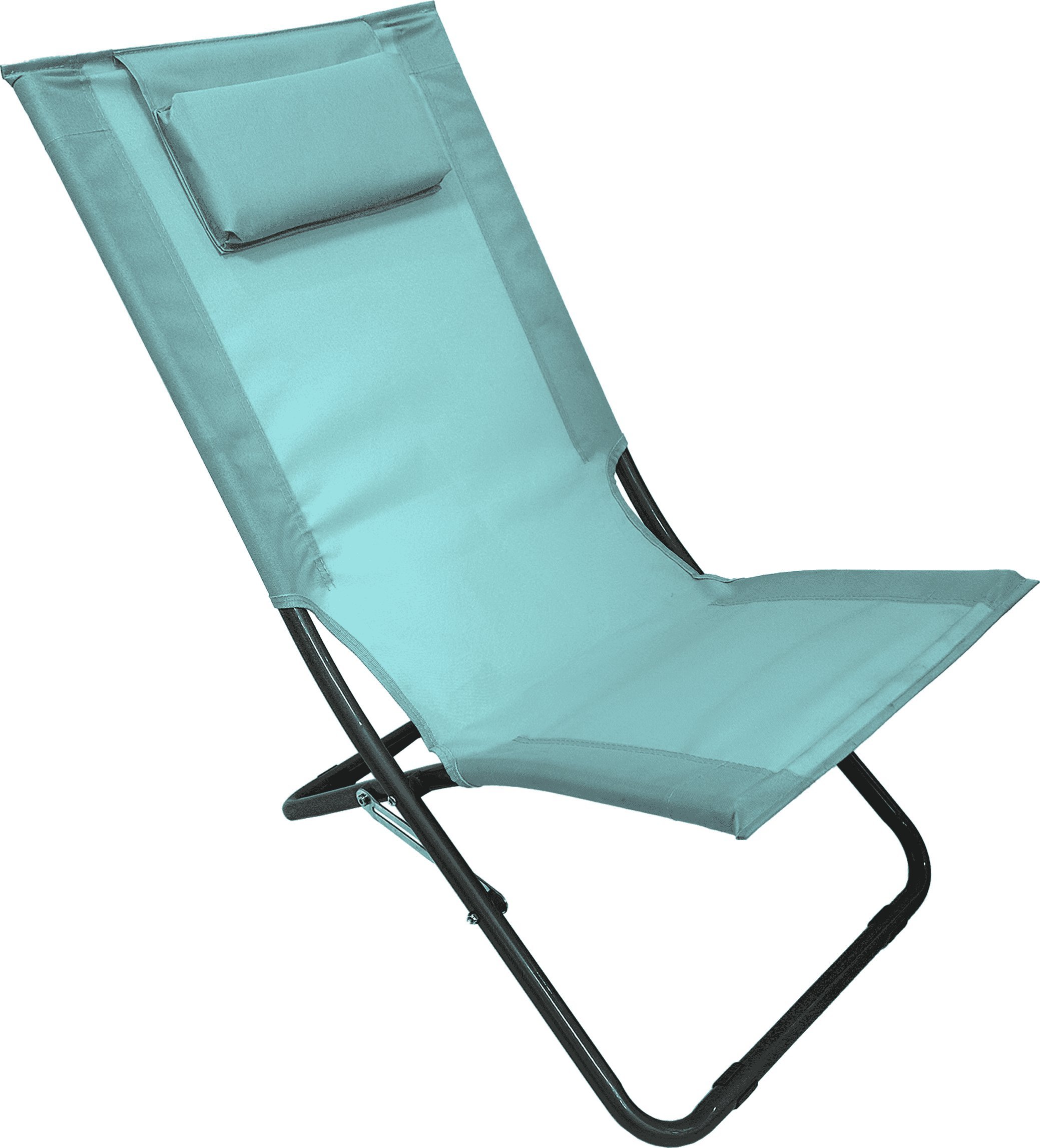 kontrast Leżak turystyczny plażowy ogrodowy składany z poduszką LILY niebieski