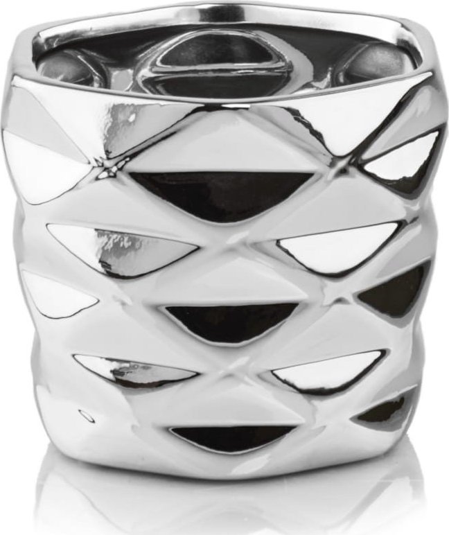 Polnix Ceramiczna osłonka na doniczkę srebrna glamour