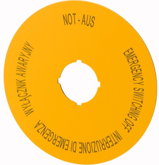 Eaton Tabliczka opisowa żółta okrągła 90mm PL GB DE I M22-XAK5 (167641)