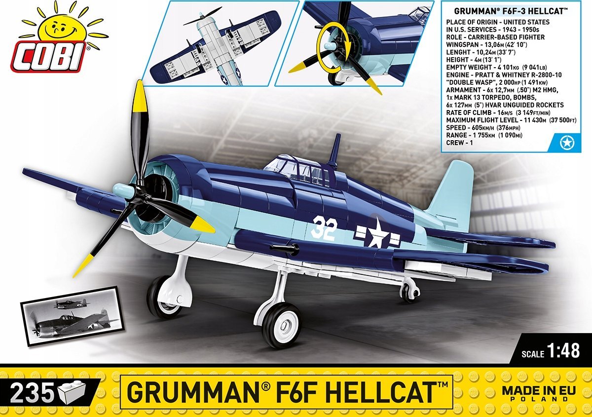 B-Kids Klocki Grumman F6F Hellcat 235 klocków B-kids