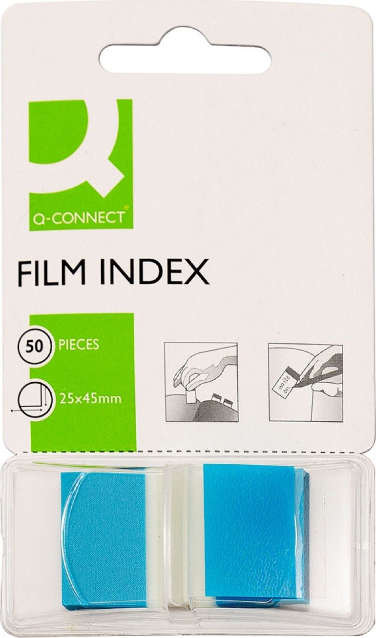 Q-Connect Zakładki indeksujące Q-CONNECT, PP, 25,4x43,7mm, 50 kart., niebieskie