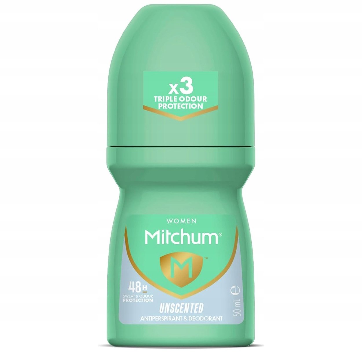 Mitchum 48HR Protection Unscented Roll On Antyperspirant dla Kobiet 50ml
