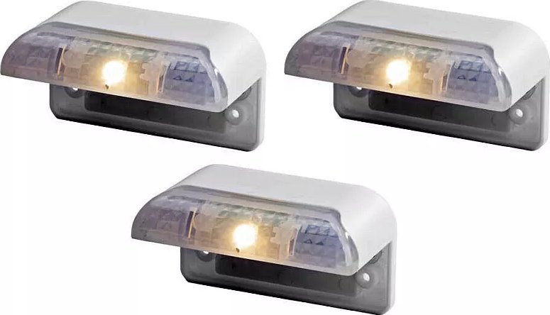 Ansult 3x Lampa solarna na balustradę poręcz płot mała biała 8x4,5x4,3cm 3x Lampa solarna na balustradę poręcz płot mała biała 8x4,5x4,3cm