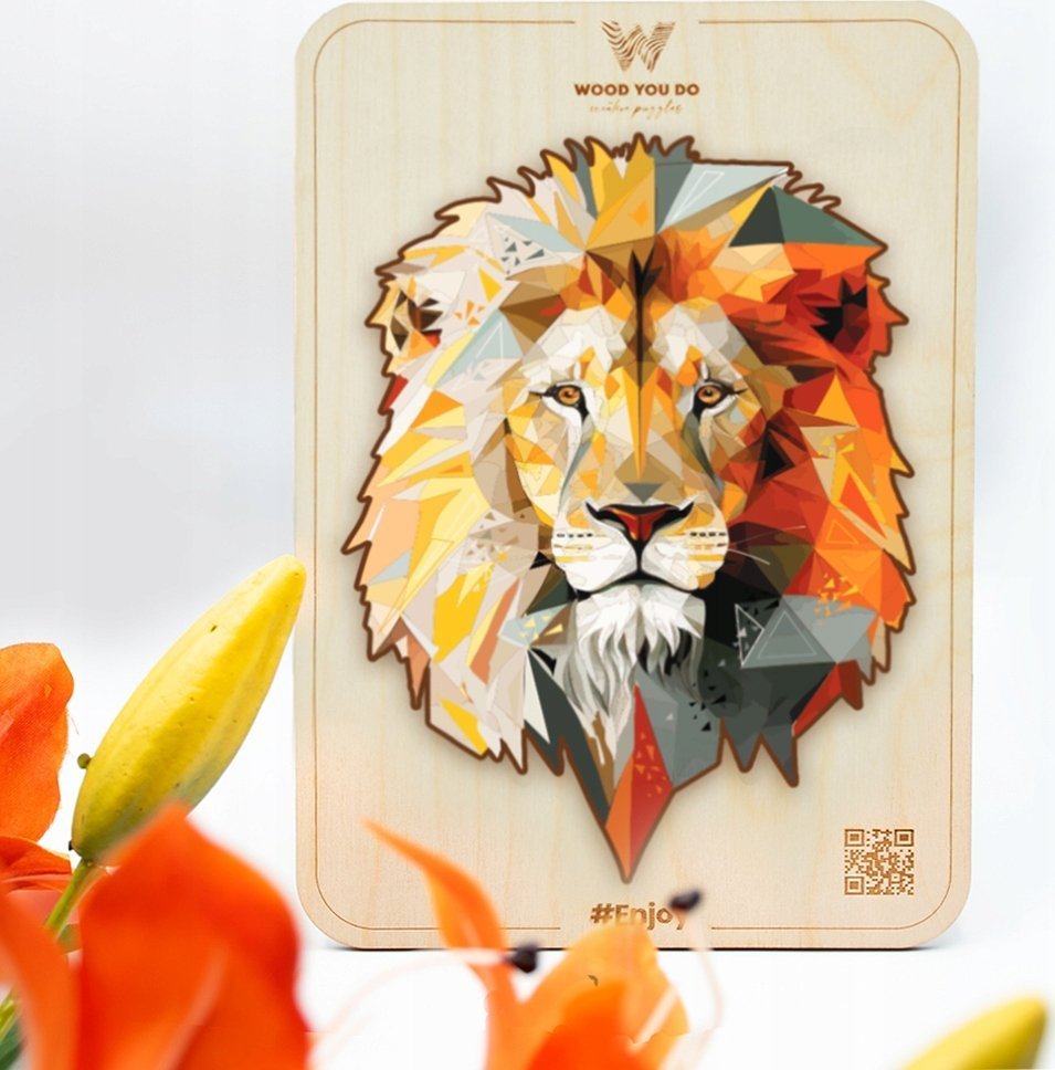 WOOD YOU DO Puzzle drewniane Silny Lew | Strong Lion | 100 elementów | M
