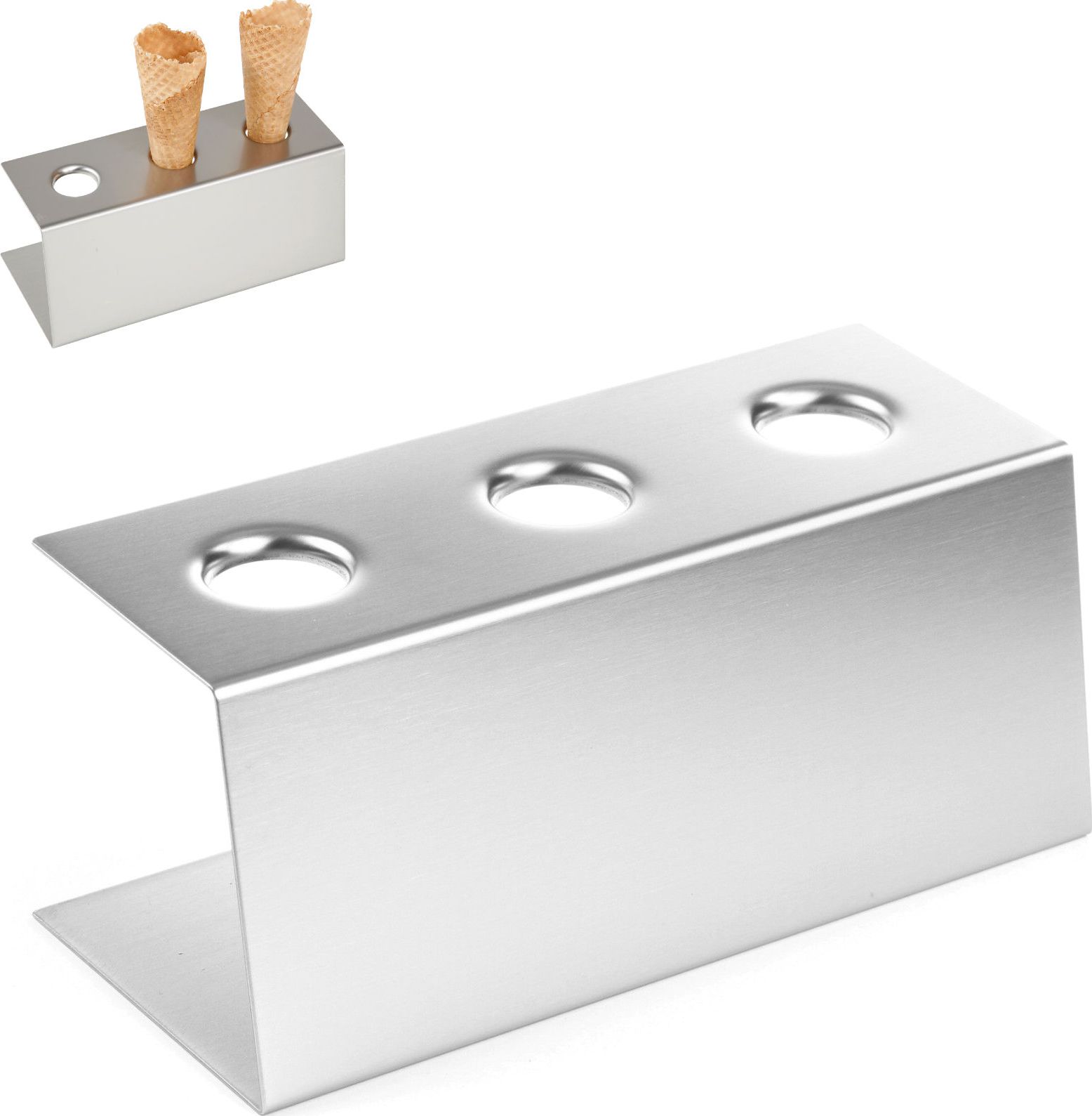 Hendi Stojak do lodów ze stali nierdzewnej na 3 wafle - Hendi 755730 Stojak do lodów ze stali nierdzewnej na 3 wafle - Hendi 755730