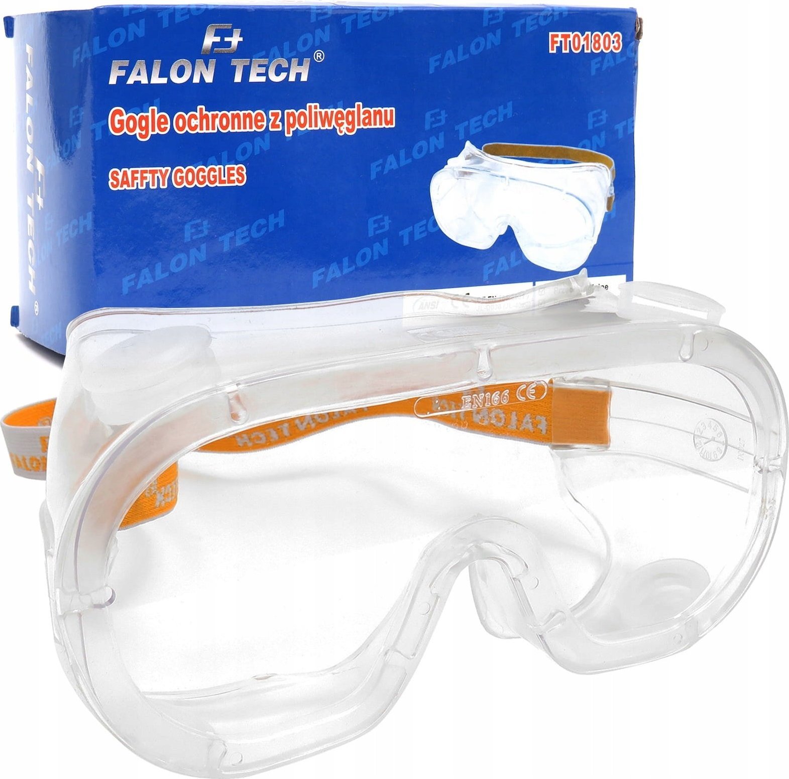 Falon-Tech OKULARY OCHRONNE POLIWĘGLAN GOGLE BEZBARWNE BHP
