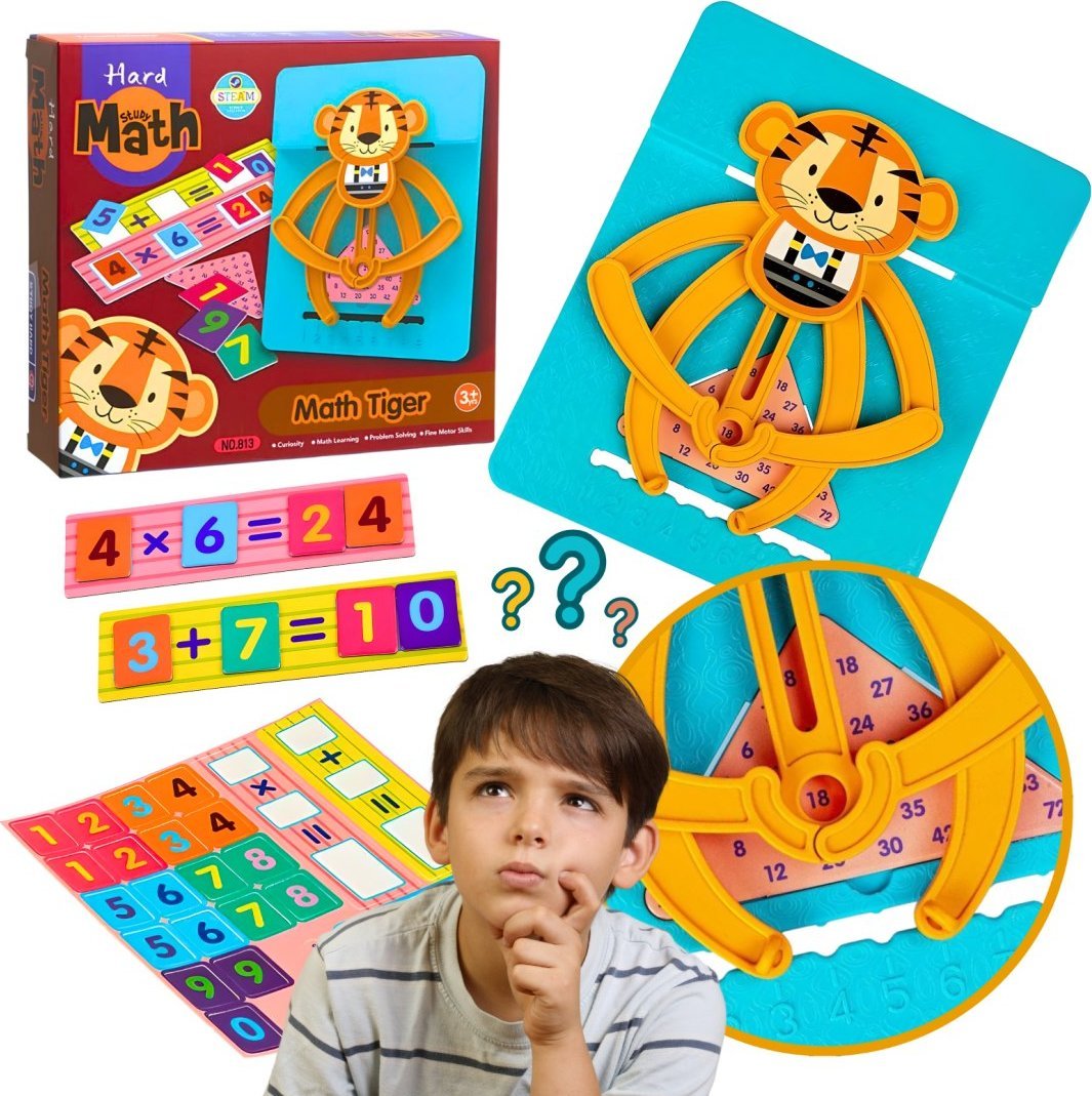 MATEMATYCZNY TYGRYS DO NAUKI DODAWANIA I MNOŻENIA LICZYDŁO DLA DZIECI
