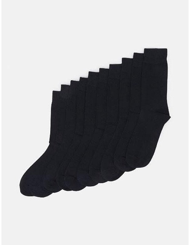 SOCKS FOR MEN BLACK 39-42 10 PAIRS