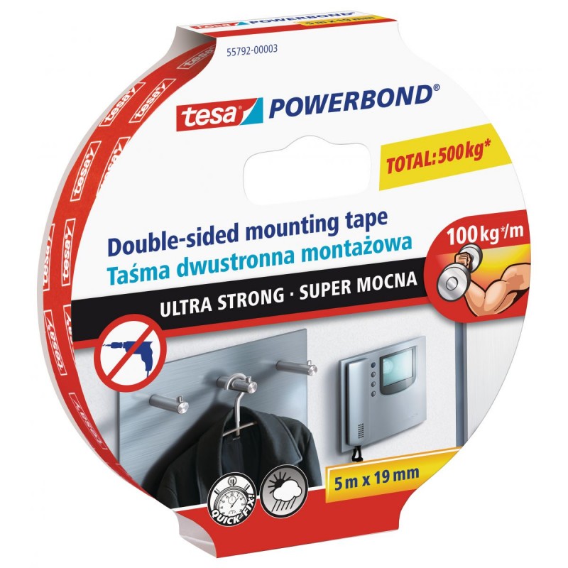 Tesa Taśma dwustronna montażowa PowerBond 5m 19mm (H5579203)