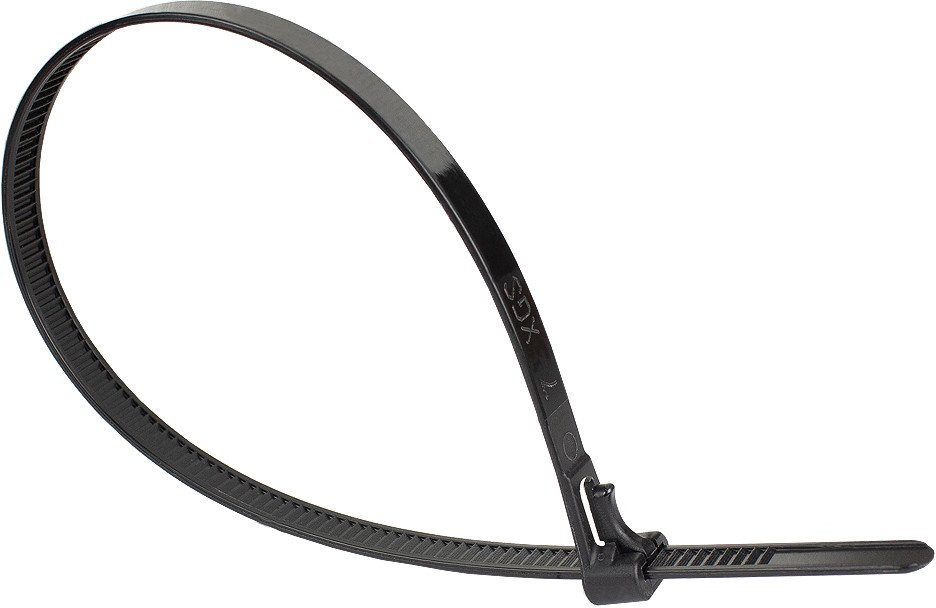 Alcasa KAB-R30S74 opaska kablowa Zwalniana opaska kablowa Nylon Czarny 100 szt.