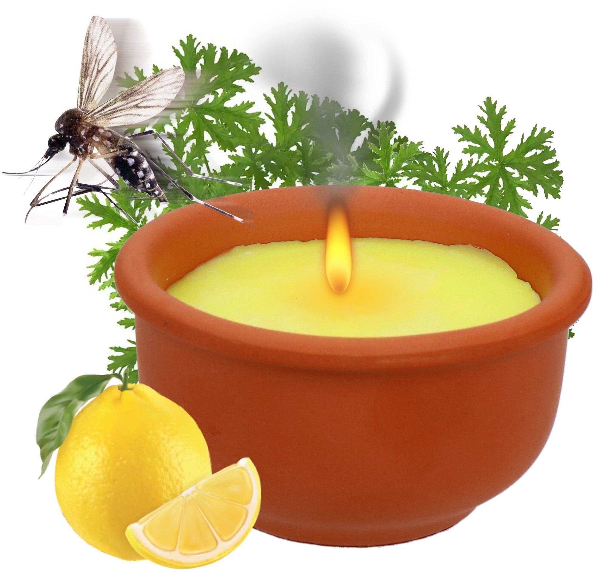 Świeca Świeczka Zapachowa o Zapachu Citronelli Cytryn Terracotta Mała